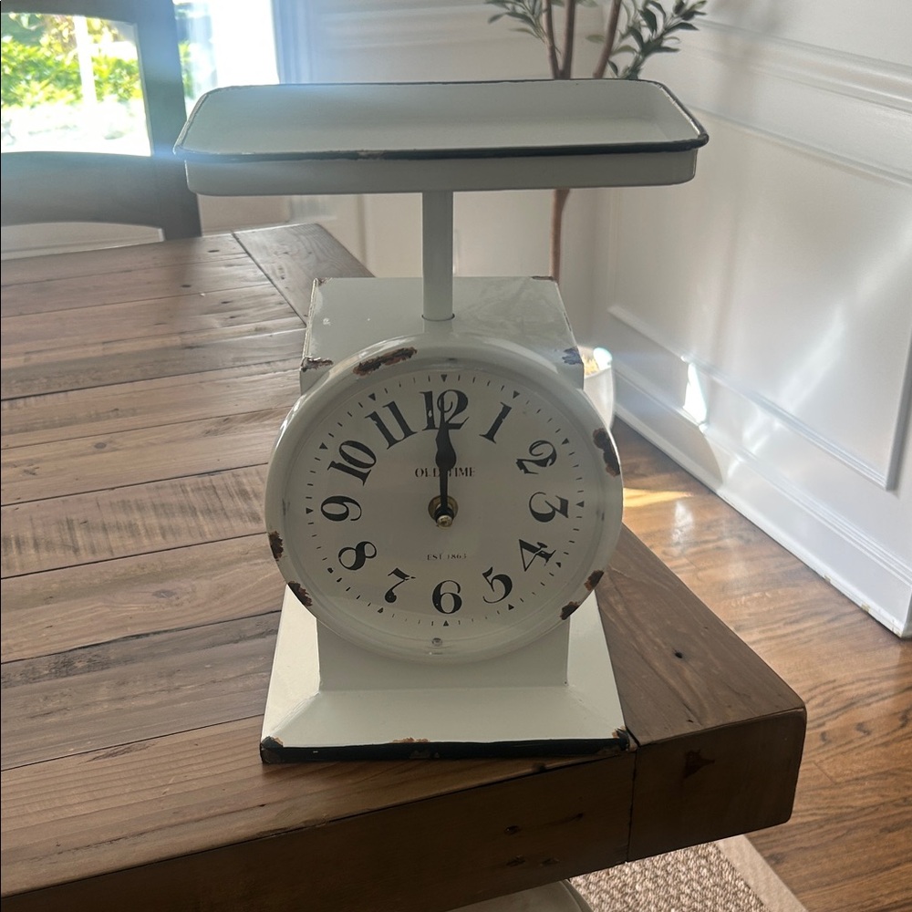 Creative Co-Op Vintage White Scale Clock